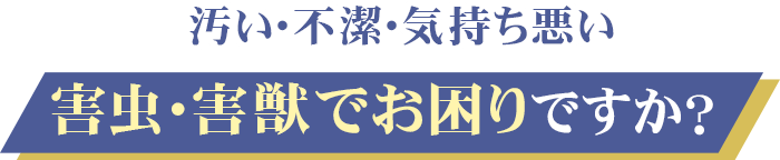 汚い･不潔･気持ち悪い 害虫･害獣でお困りですか？
